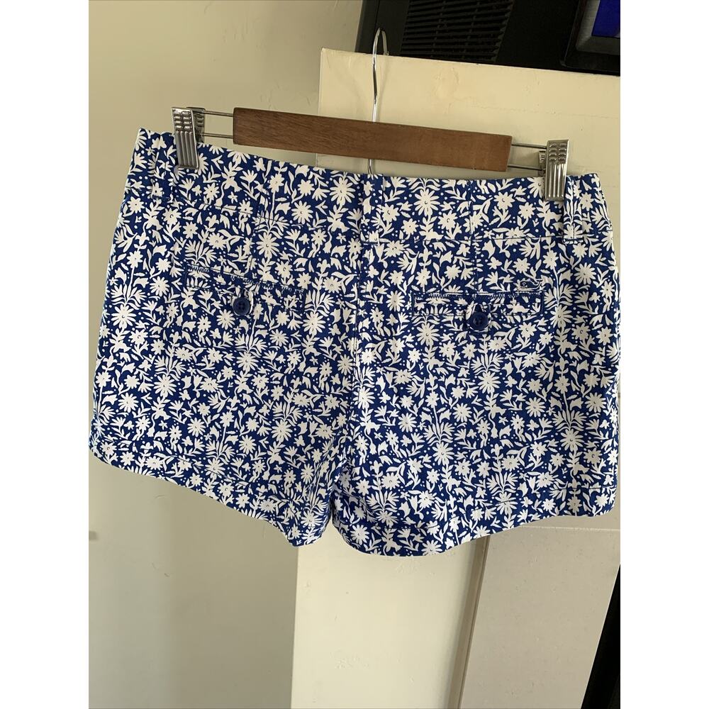 Vineyard Vines Floral Shorts Womens 4 Blue White Stretch Chino Preppy NWT - Picture 3 of 15
